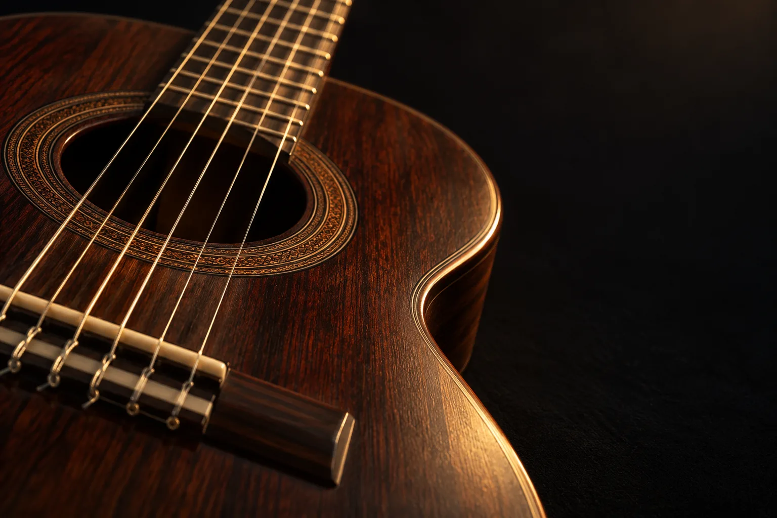 Close-up illustration of an acoustic guitar